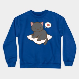 Kawaii Black Cat Love Crewneck Sweatshirt